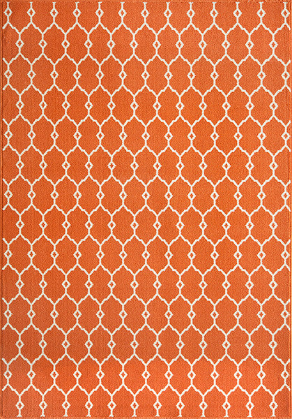 Baja Latticework Orange Rug - 2 x 5