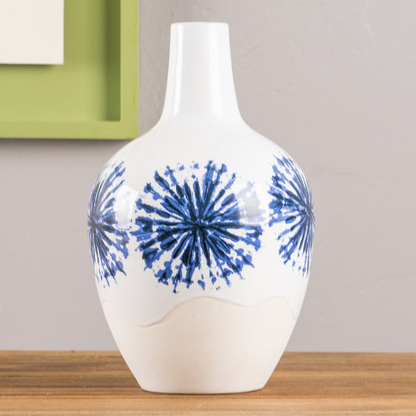 Blue Tie Dye Vase
