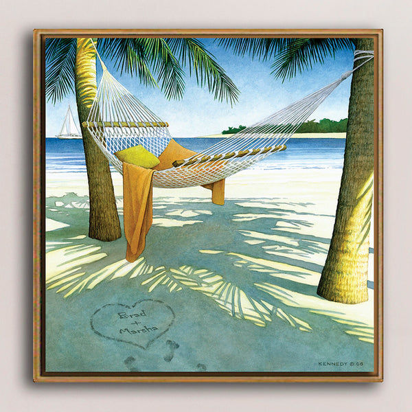 Alone at the Beach Personalized Framed Canvas