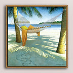 Alone at the Beach Personalized Framed Canvas