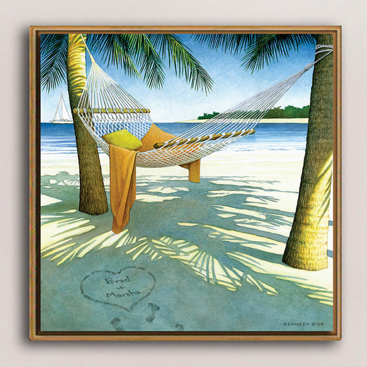 Alone at the Beach Personalized Framed Canvas