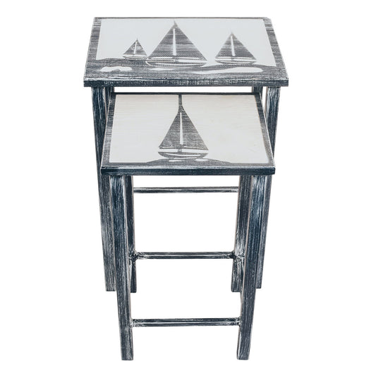 Weathered Navy Regata Nesting Tables