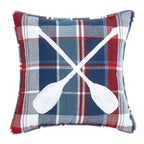 Coastal Oars Plaid Pillow