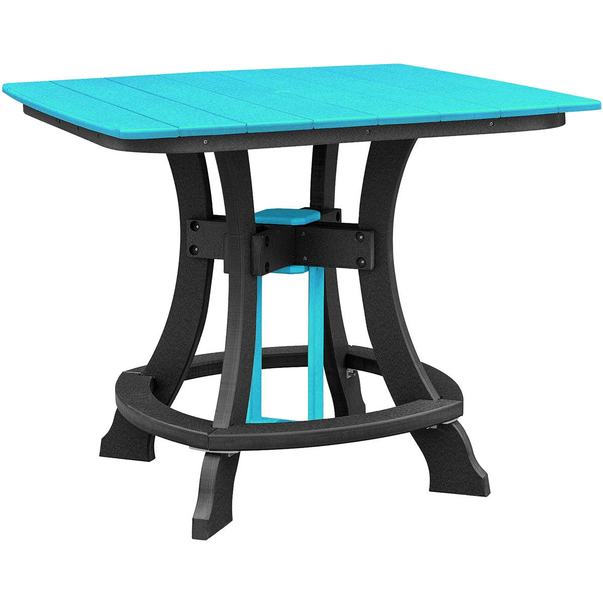 Beckett Counter Height Square Table - Turquoise & Black