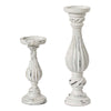 Coastal Whitewash Candle Holders - Set of 2