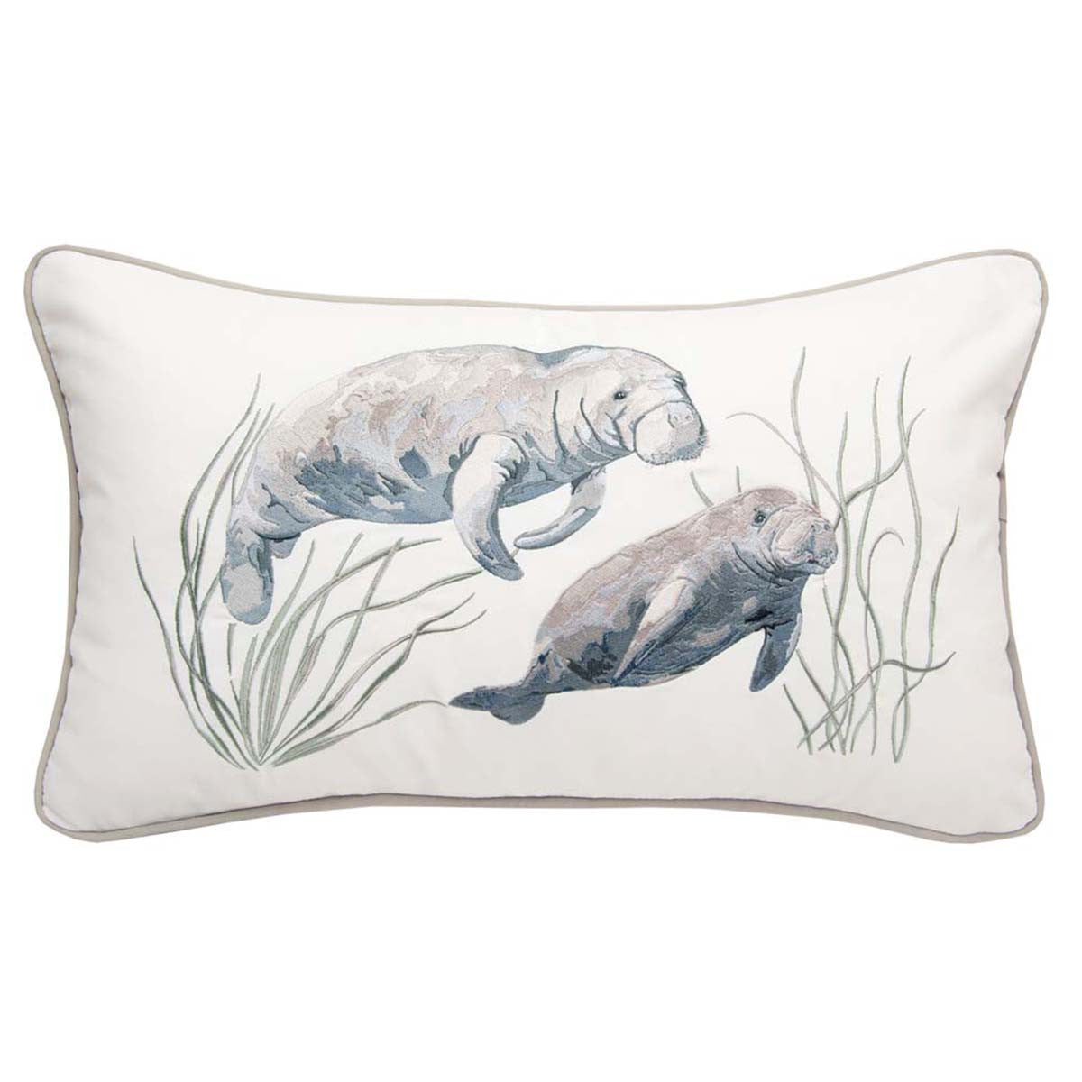 Bella Coastal Decor Manatee Meetup Lumbar Pillow - Thumbnail 2