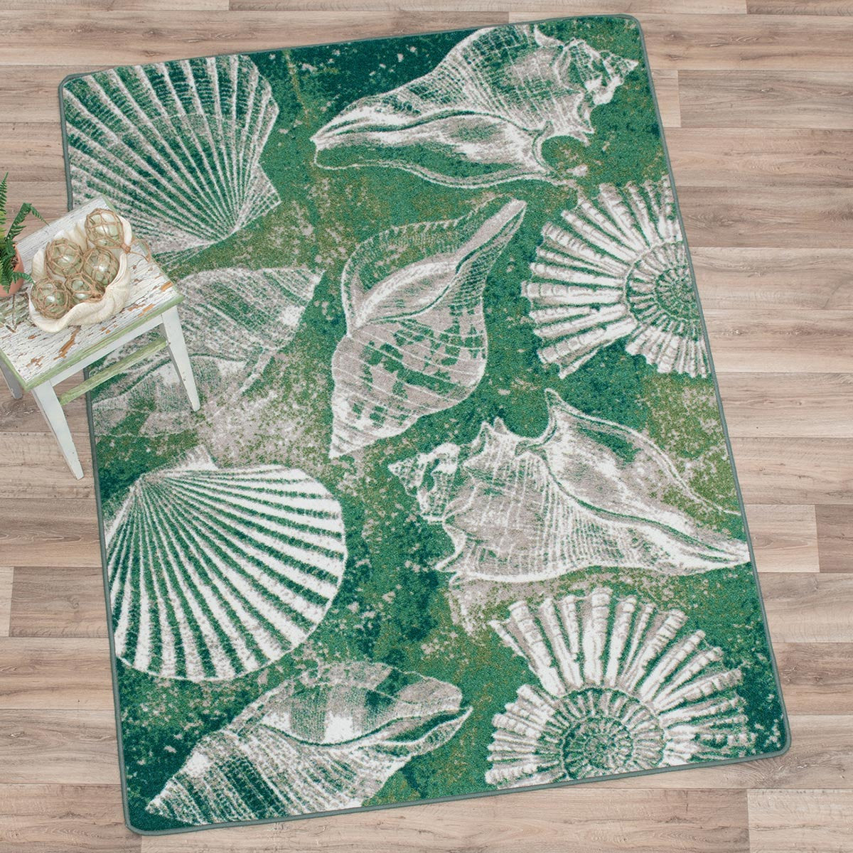 Seaside Flora Seafoam Rug - 5 x 8