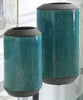 Distressed Aqua Vases - Set of 2