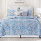 Seaside Azure Quilt Bed Set - King