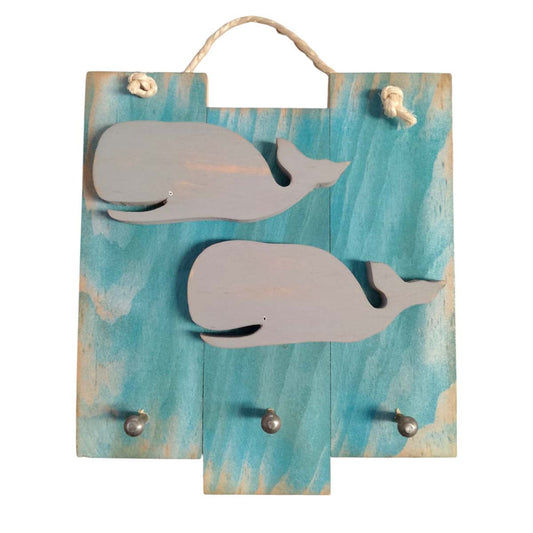 Coastal Whale Key Hook Plaque