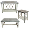 Mariner's Table Set with Rectangular End Tables & Gray Top (4pcs)