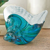 Spiral Teal Glass Conch Shell