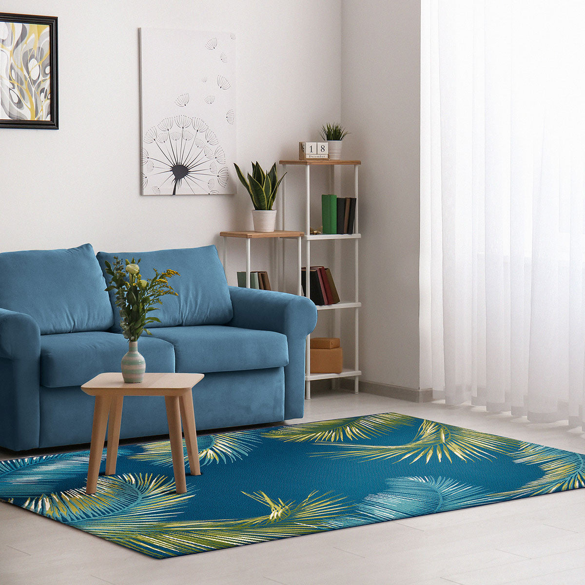 Paia Palms Navy Indoor/Outdoor Rug - 7 x 9