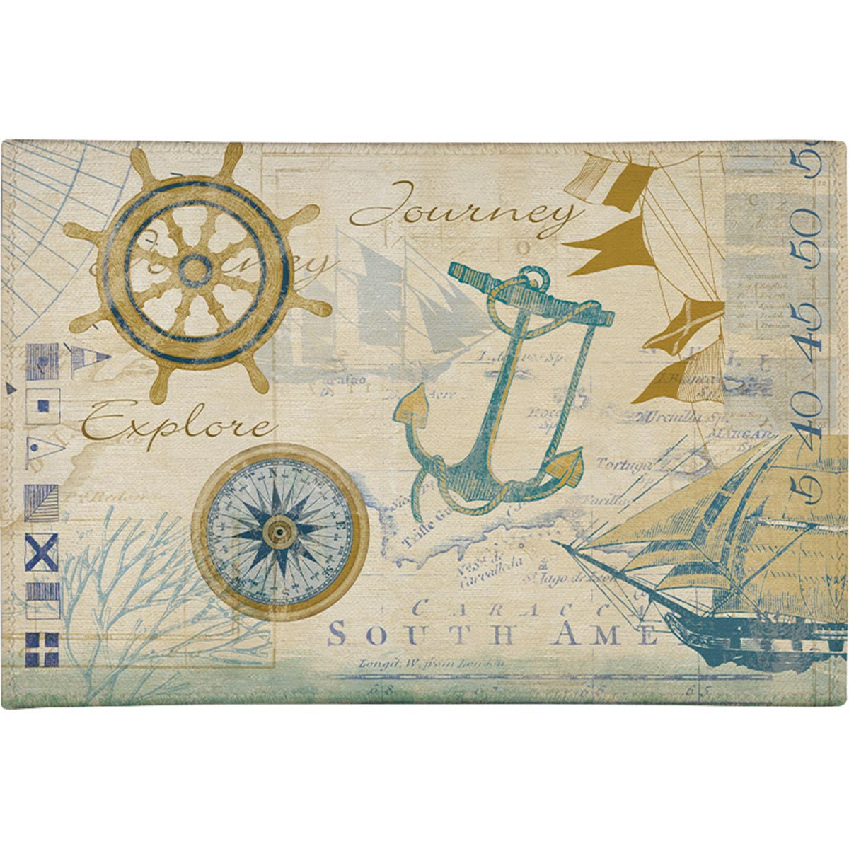 Sea Chart Chenille Rug - 3 x 5