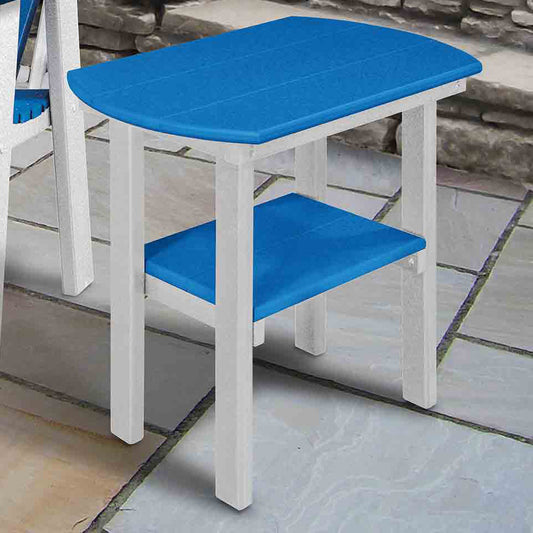 Bayside Oval End Table - Blue & White - OUT OF STOCK UNTIL 07/08/2026