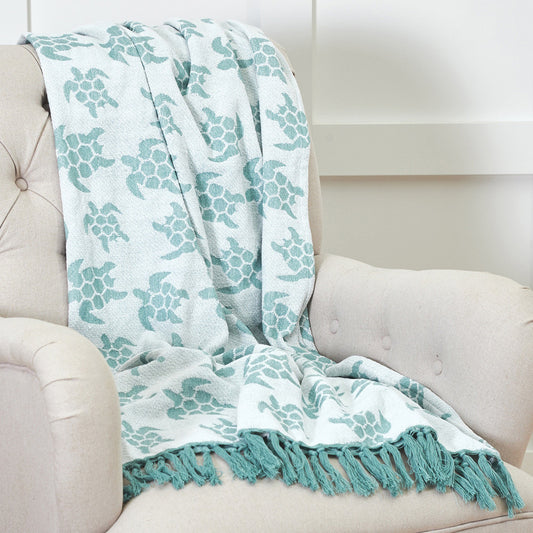 Siesta Key Turtle Chenille Throw