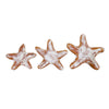 Whitewash Starfish Sculptures - Set of 3