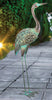 Verdigris Crane Solar Garden Statue - Up