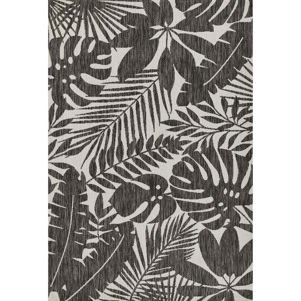 Prince Palm Black Indoor/Outdoor Rug - 9 x 13