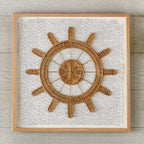 Rattan Wheel Framed Wall Art - CLEARANCE