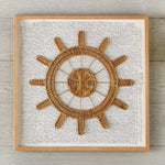 Rattan Wheel Framed Wall Art - CLEARANCE
