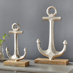 Nautical Legacy Silver Anchors - Set of 2 - OVERSTOCK