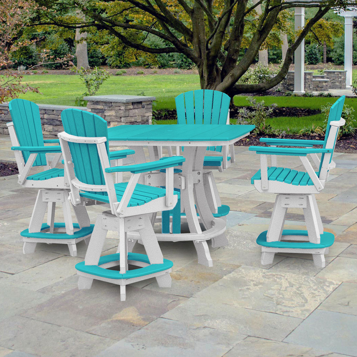 Destin Beach Square Table & Swivel Chair Set - OUT OF STOCK UNTIL 07/08/2026