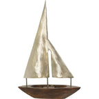 Pewter & Stained Wood Sailboat - Large - OUT OF STOCK UNTIL 10/20/2026