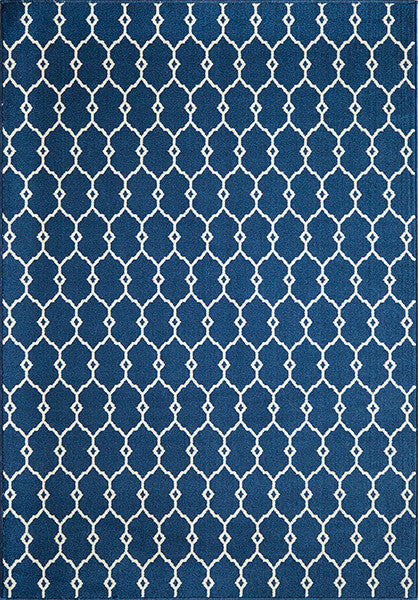 Baja Latticework Navy Rug - 5 x 8