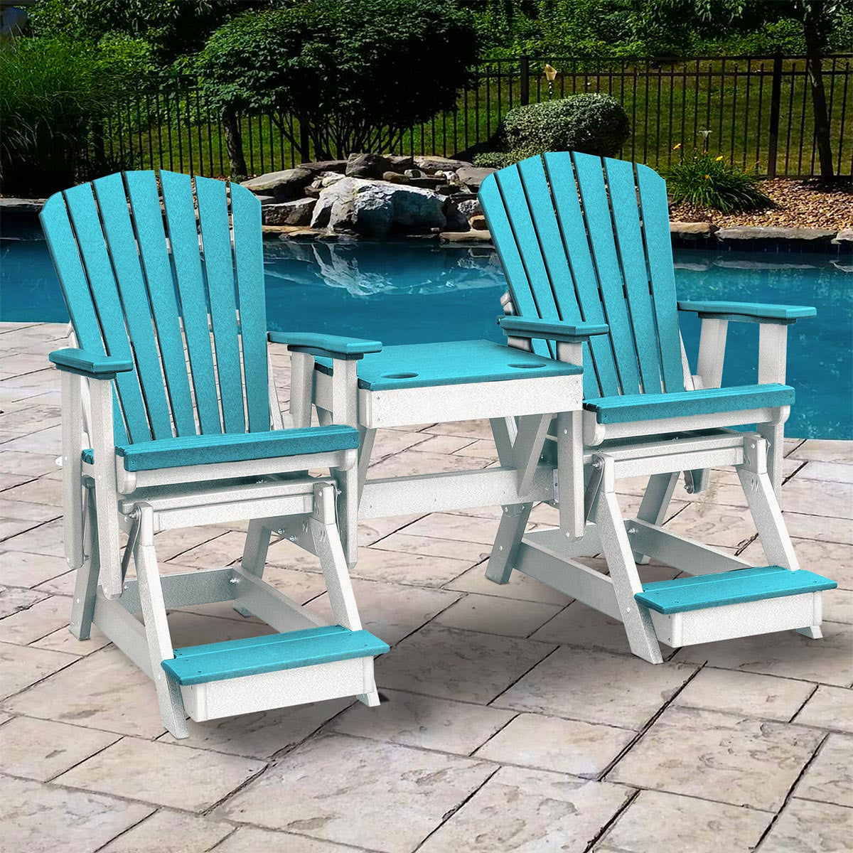 Destin Beach Balcony Gliders with Center Table - OUT OF STOCK UNTIL 07/08/2026