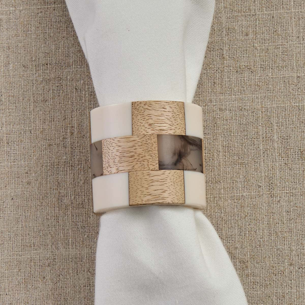 Checkered Cuff Napkin Rings - Set of 4