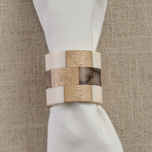 Checkered Cuff Napkin Rings - Set of 4