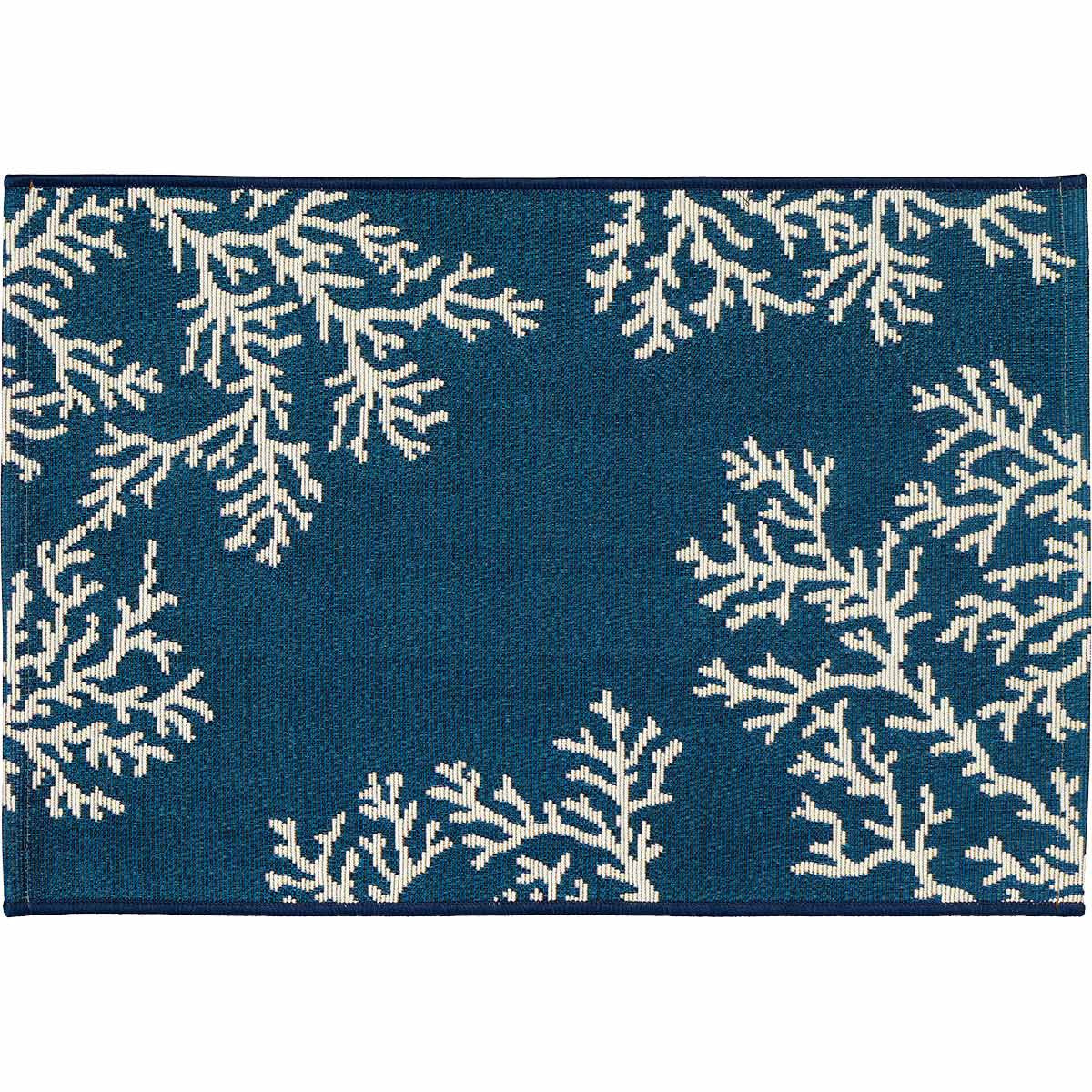 Navy Coral Cluster Scatter Rugs