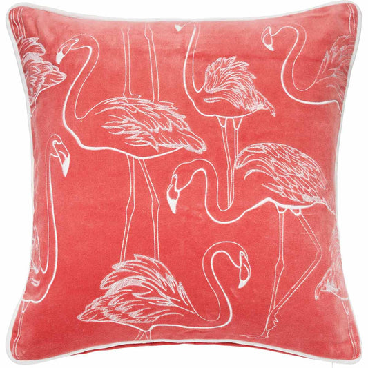 Velvet Flamingo Accent Pillow