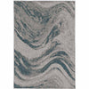 Negril Gray & Teal Indoor/Outdoor Rug - 5 x 8