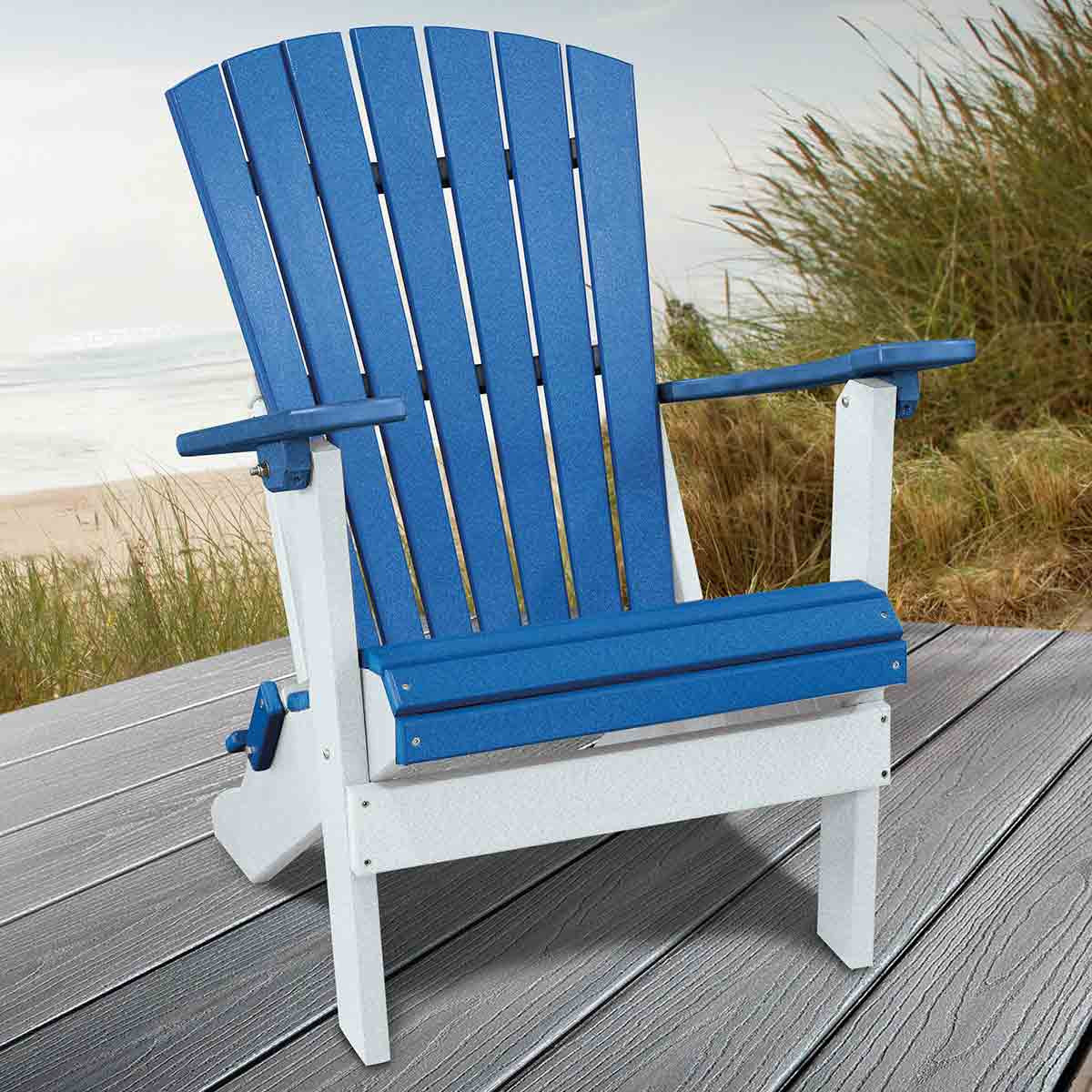 Bayside Adirondack Folding Chair - Blue & White - OUT OF STOCK UNTIL 07/08/2026