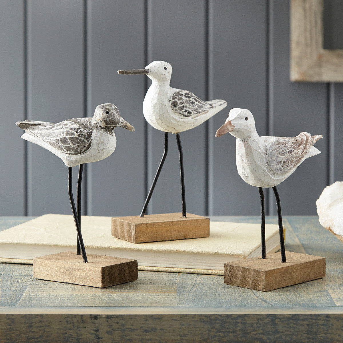 Shorebird Wood Figurines - Set of 3