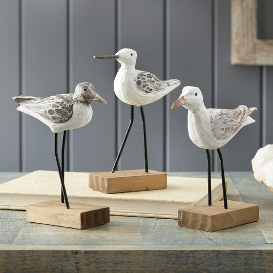 Shorebird Wood Figurines - Set of 3