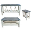 Marina Blue Table Set with Rectangular End Tables (4pcs)