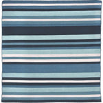 Carlsbad Aqua Stripes Indoor/Outdoor Rug - 8 Ft. Square