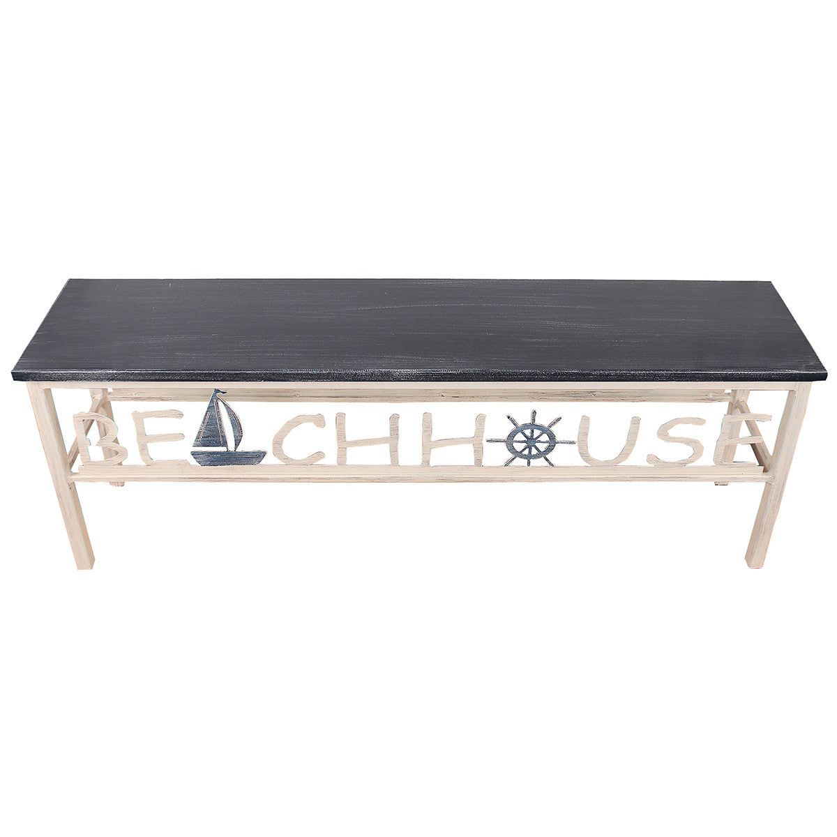 Nautical Beach House Bench