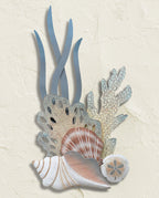 Reef & Shell Cluster Wood Wall Art - Facing Left