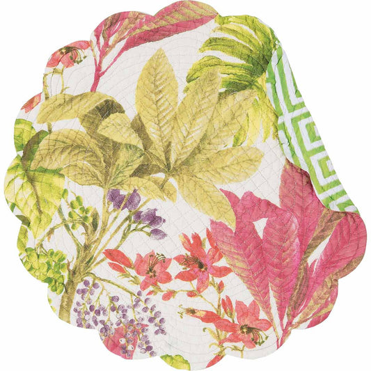 Hawaiian Jungle Reversible Round Placemats - Set of 6 - OUT OF STOCK UNTIL 09/09/2026