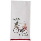 Santa's Bike Dishtowels - Set of 4