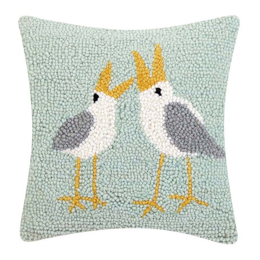 Beach Life Seagulls Hooked Pillow - OUT OF STOCK UNTIL 07/16/2026