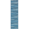 Pacific Stripes Blue Indoor/Outdoor Rug - 2 x 8