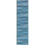 Pacific Stripes Blue Indoor/Outdoor Rug - 2 x 8