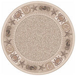 Tidal Life Beige Rug - 8 Ft. Round