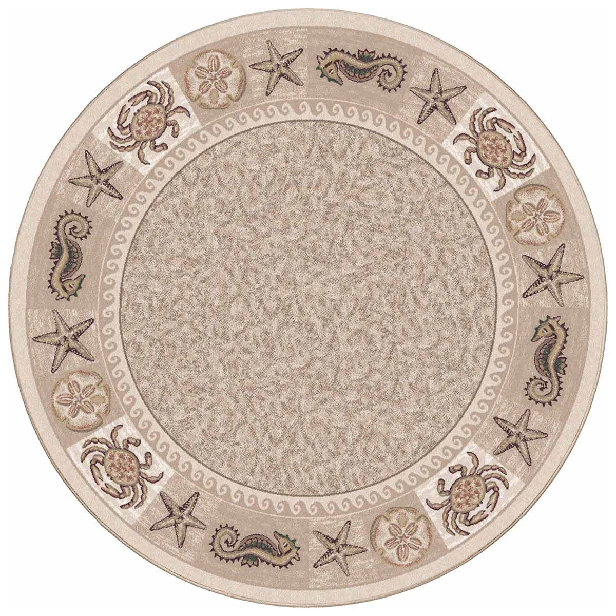 Tidal Life Beige Rug - 8 Ft. Round