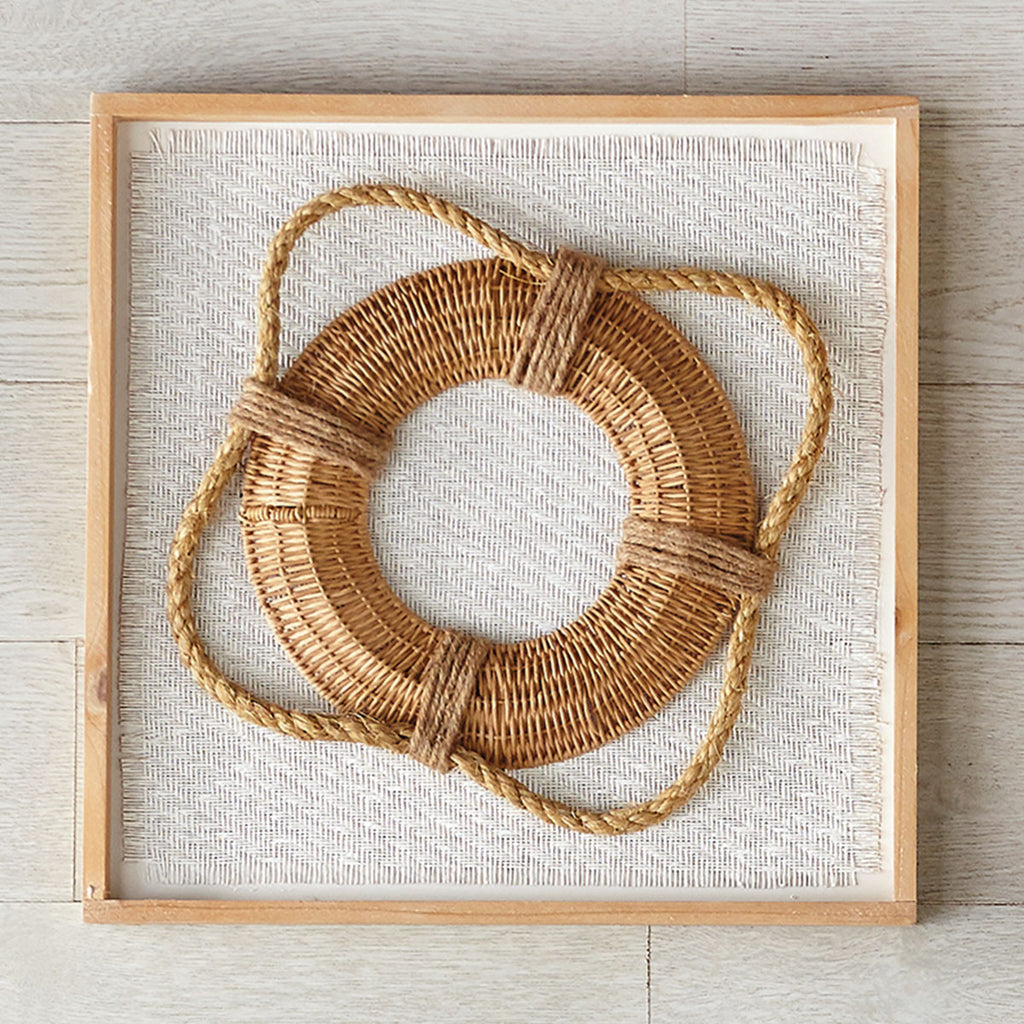 Rattan Float Framed Wall Art - CLEARANCE
